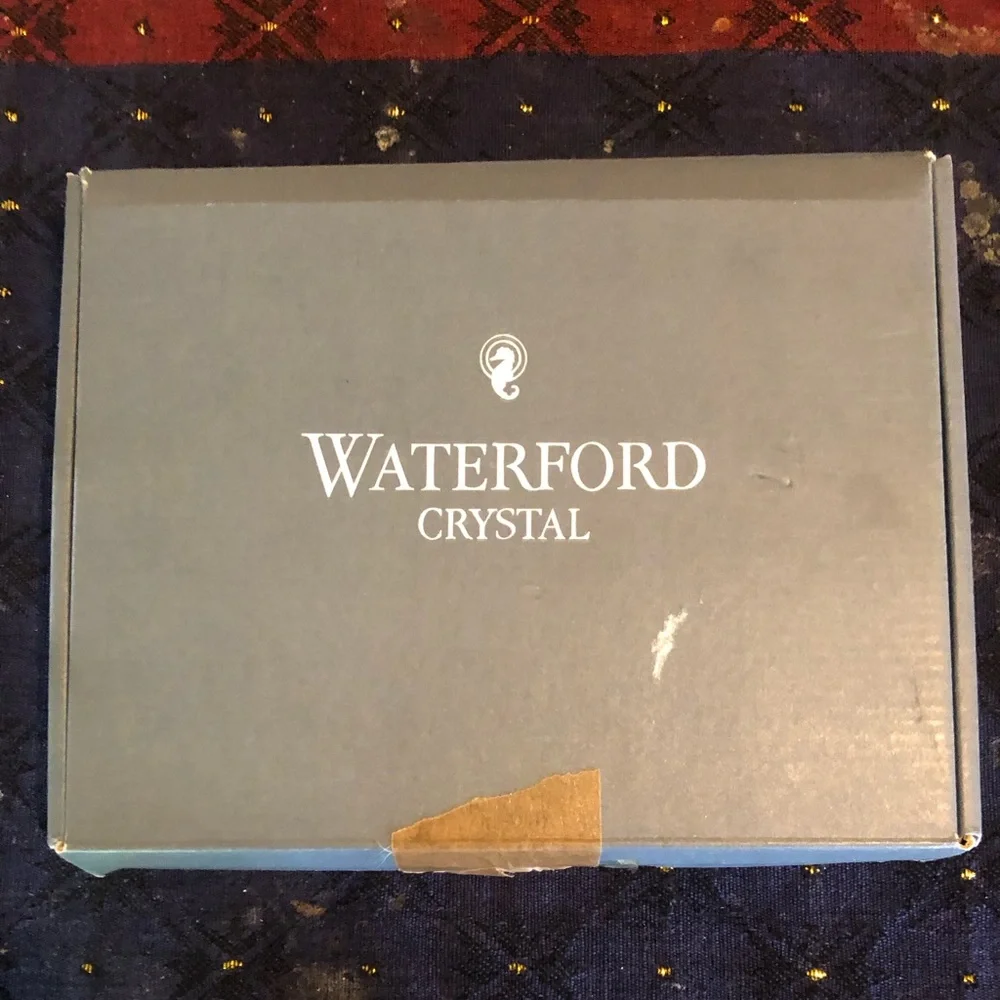 Waterford Victorian ornate lead crystal picture frame new old stock in box